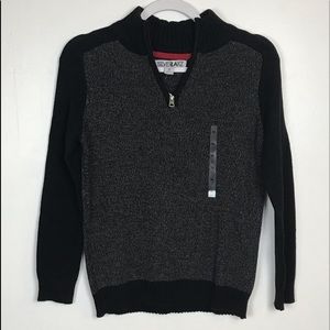 Silver Lake Quarter Zip Pullover Sweater Boy Size Medium NWT Black Cotton Blend